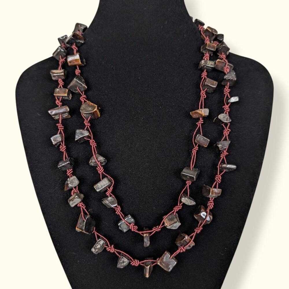 (2/$20) Dyed Bone Bohemian Infinity Necklace